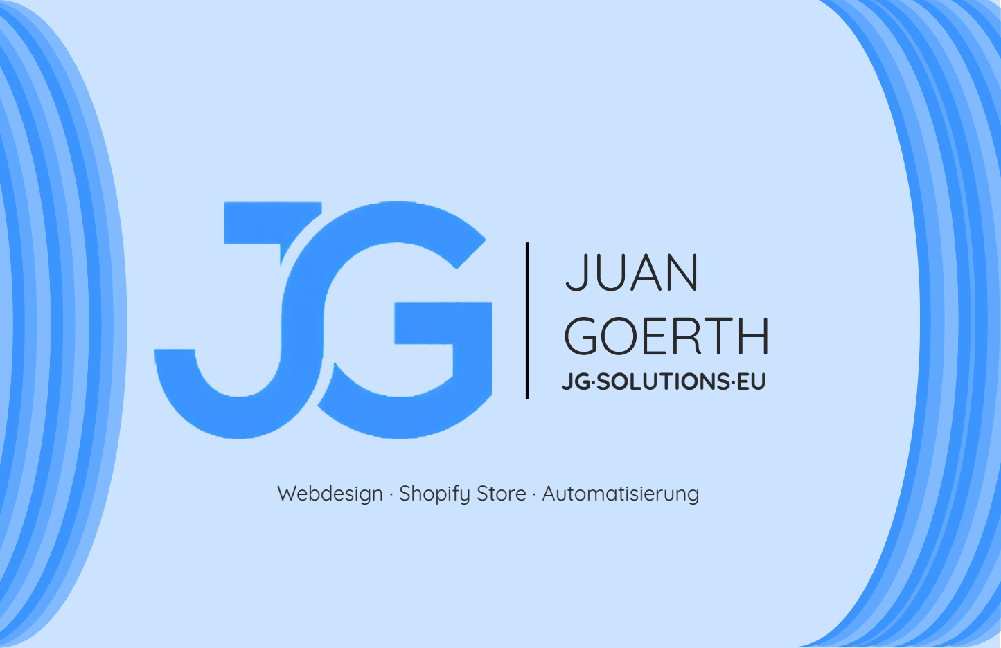 Visitenkarte JG Solutions, Vorderseite